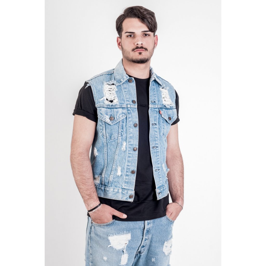  Gilet  levis  modello destroyed strappato